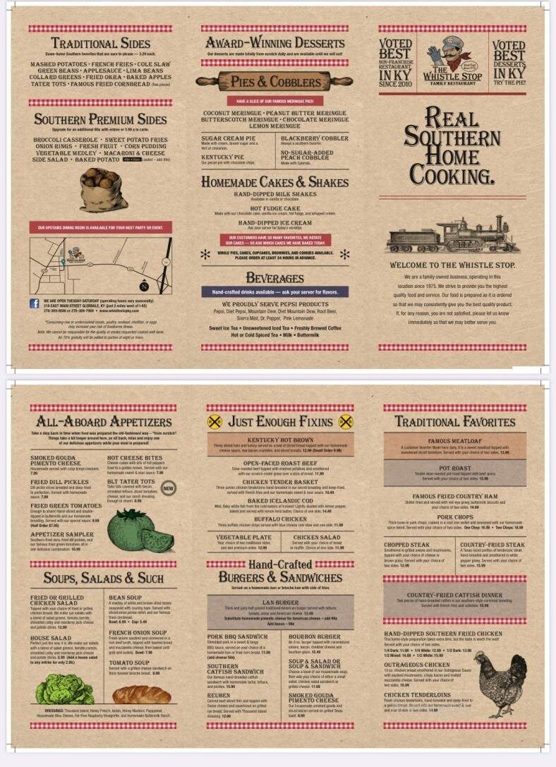 Whistle Stop - Glendale, KY menu_pic