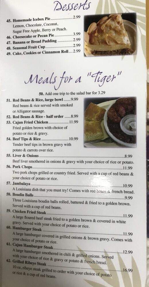 Tiger Truck Stop - Grosse Tete, LA menu_pic