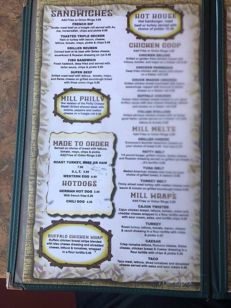 Grist Mill Restaurant - Parish, NY menu_pic