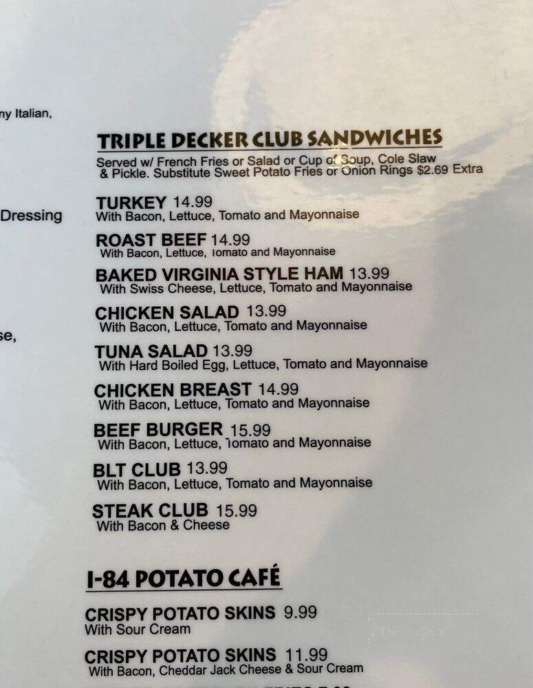 I-84 Diner - Fishkill, NY menu_pic