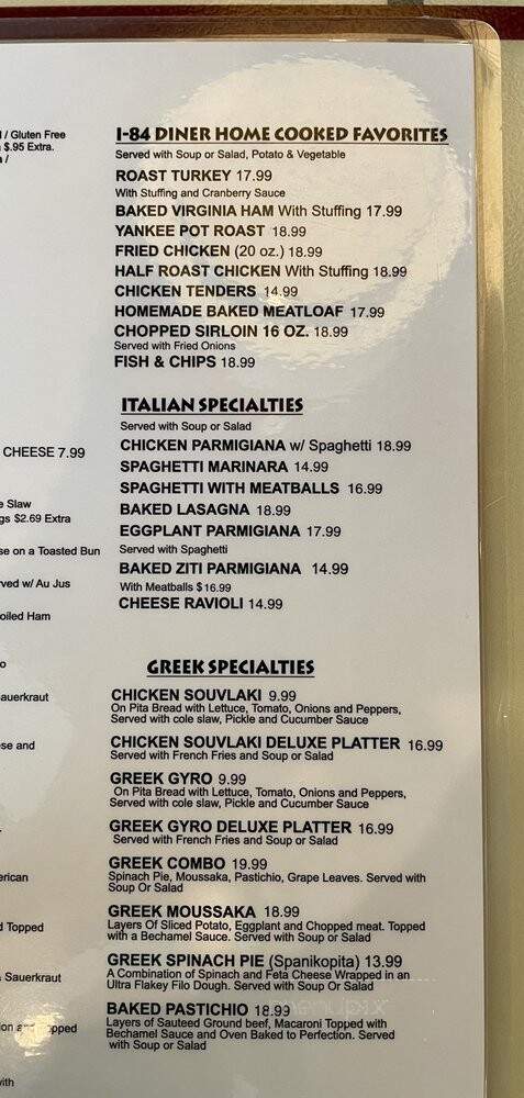 I-84 Diner - Fishkill, NY menu_pic