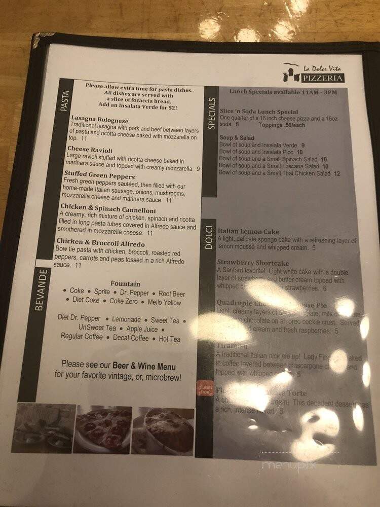 La Dolce Vita Pizzeria - Sanford, NC menu_pic