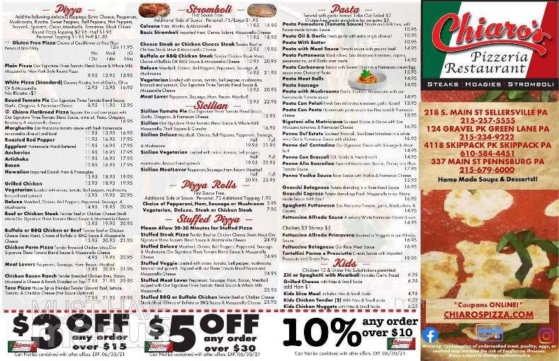 Chiaro's Pizzeria & Restaurant - Sellersville, PA