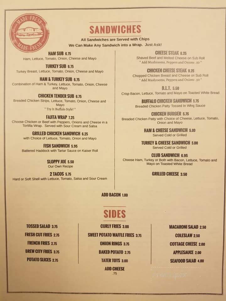 Colonial Inn - Covington, PA menu_pic