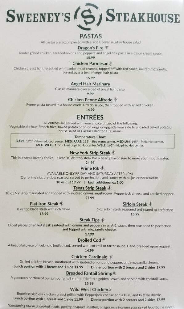 Sweeney's Cafe & Pub - Belle Vernon, PA menu_pic