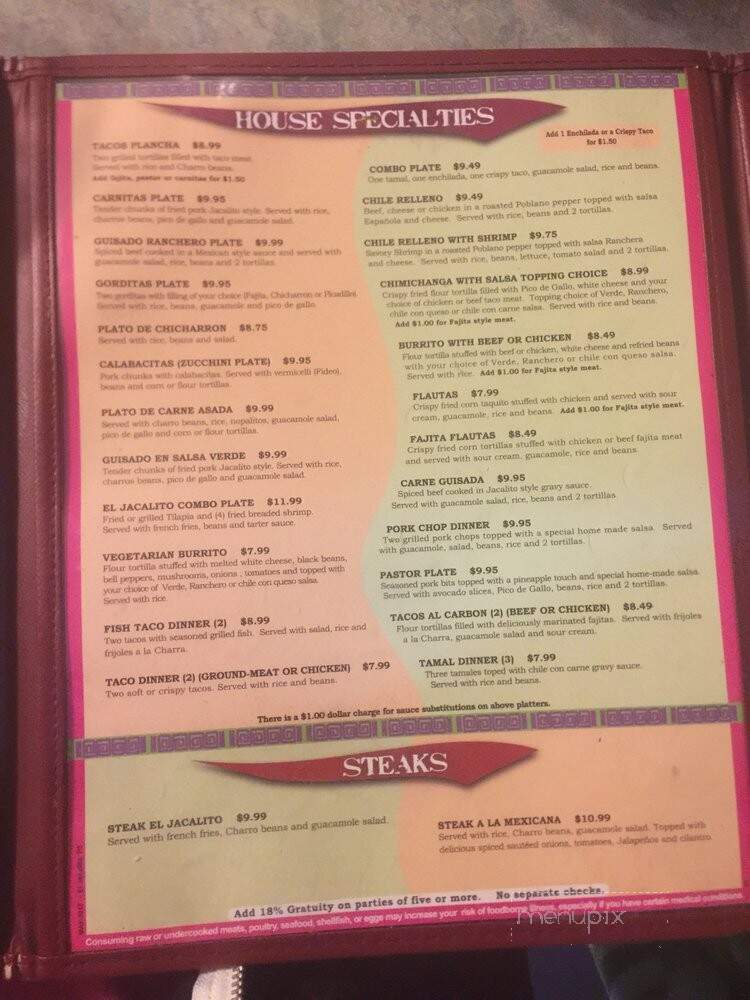 El Jacalito Restaurant - Austin, TX menu_pic