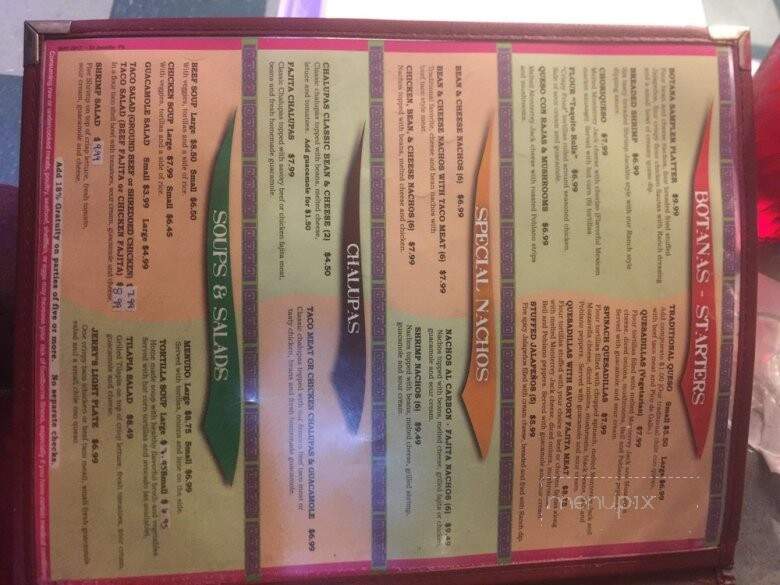 El Jacalito Restaurant - Austin, TX menu_pic