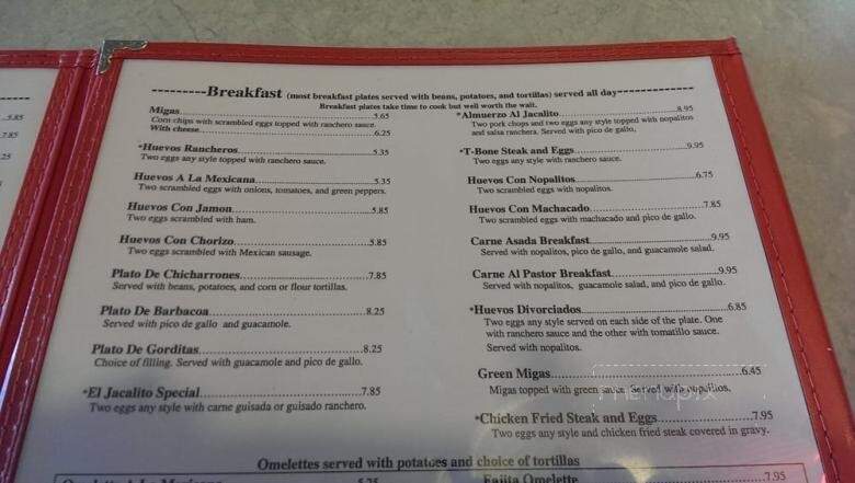 El Jacalito Restaurant - Austin, TX menu_pic