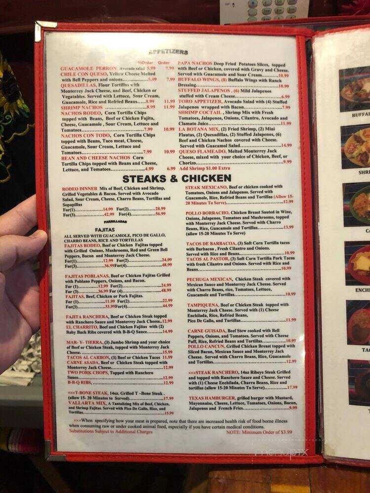 Rodeo Mexican Restaurant - Huntsville, TX menu_pic