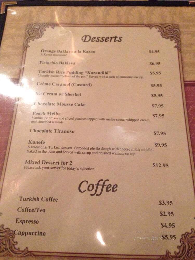 Kazan Restaurant - McLean, VA menu_pic