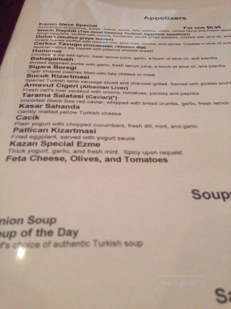 Kazan Restaurant - McLean, VA menu_pic