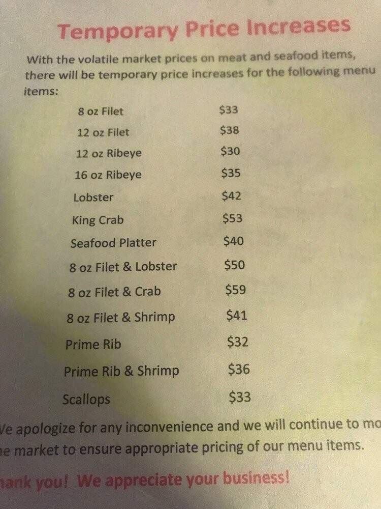 Three Mile House - Hazel Green, WI menu_pic