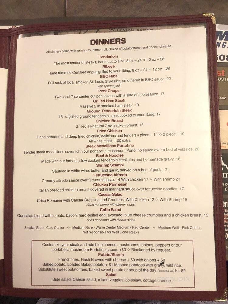 Three Mile House - Hazel Green, WI menu_pic