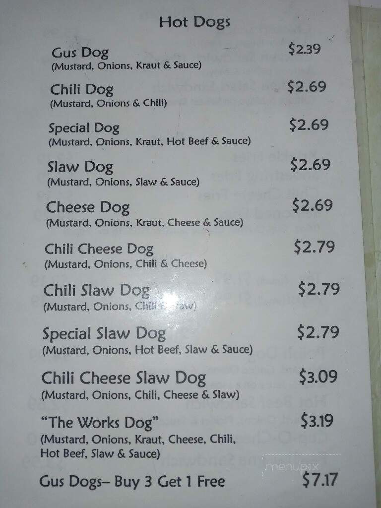 Gus's Hot Dogs - Adamsville, AL menu_pic