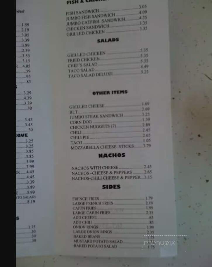 Ray's - Monticello, AR menu_pic