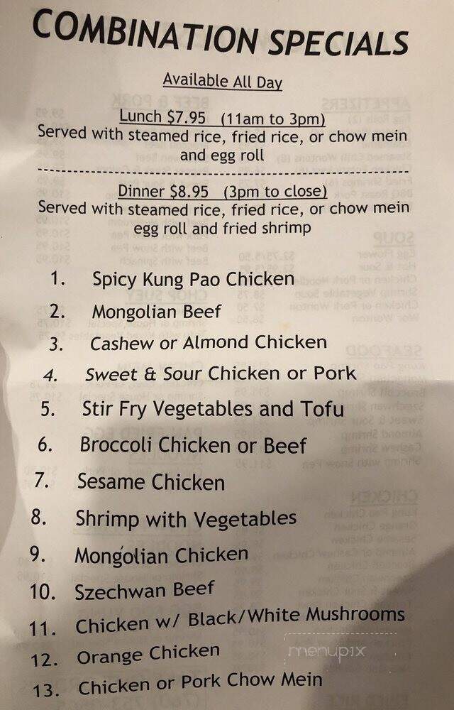 Chinatown Restaurant - Encinitas, CA menu_pic