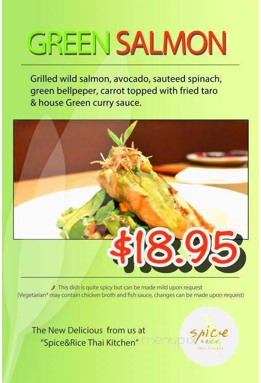 Spice & Rice Thai Kitchen - La Jolla, CA menu_pic