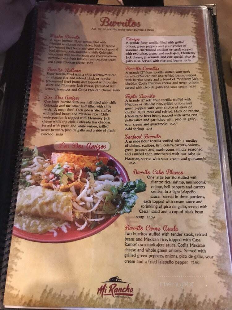 Casa Ramos Mexican Restaurant - Mount Shasta, CA menu_pic