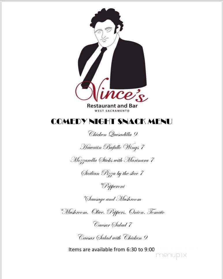 Vince's Italian Restaurant - West Sacramento, CA menu_pic