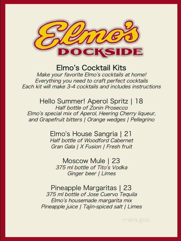 Elmo's Dockside - Vernon-Rockville, CT menu_pic