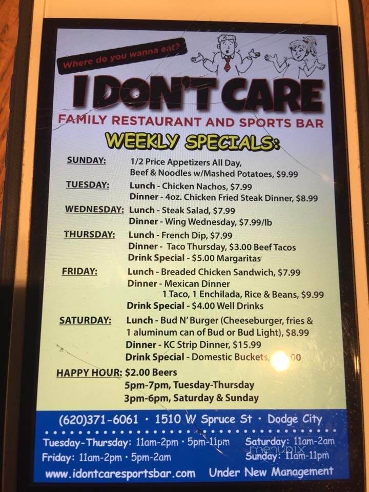 I Don't Care Family Restaurant - Dodge City, KS