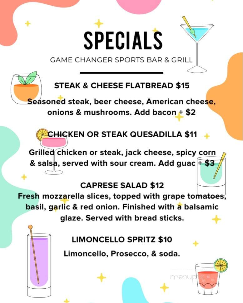 Game Changer Sports Bar - Atlanta, GA menu_pic