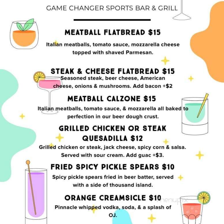 Game Changer Sports Bar - Atlanta, GA menu_pic