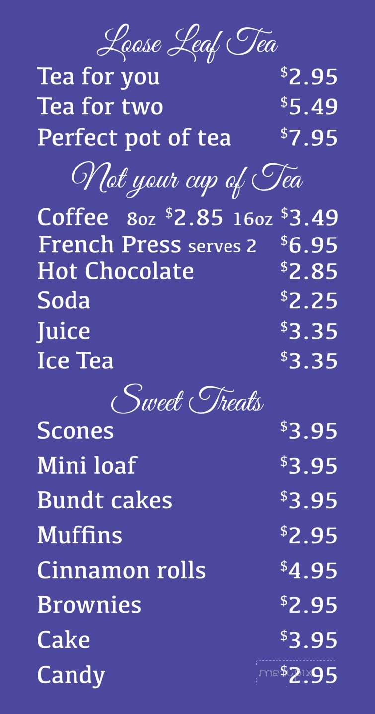 Teatime Tranquility & Treasures - Alachua, FL menu_pic
