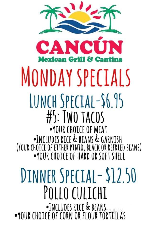 Cancun Mexican And Cantina - Greeley, CO menu_pic