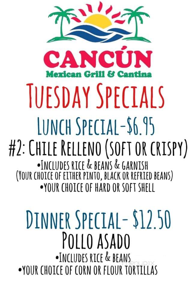 Cancun Mexican And Cantina - Greeley, CO menu_pic