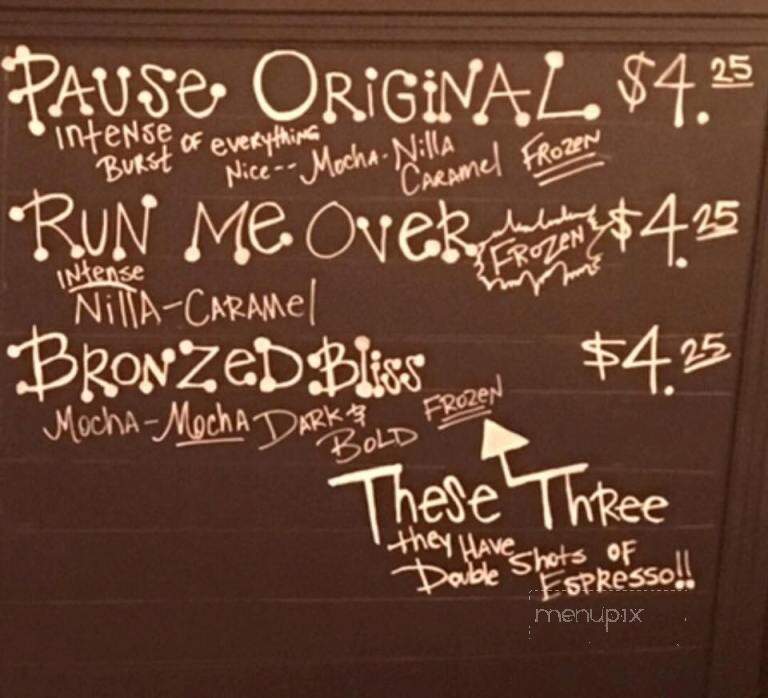 Pause Espresso Bar - Laurel, MS menu_pic