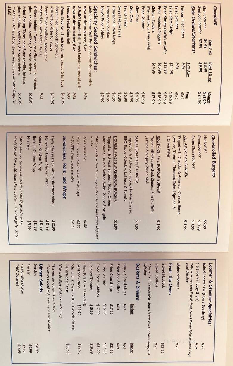 Brown's Clam Shanty - Wells, ME menu_pic
