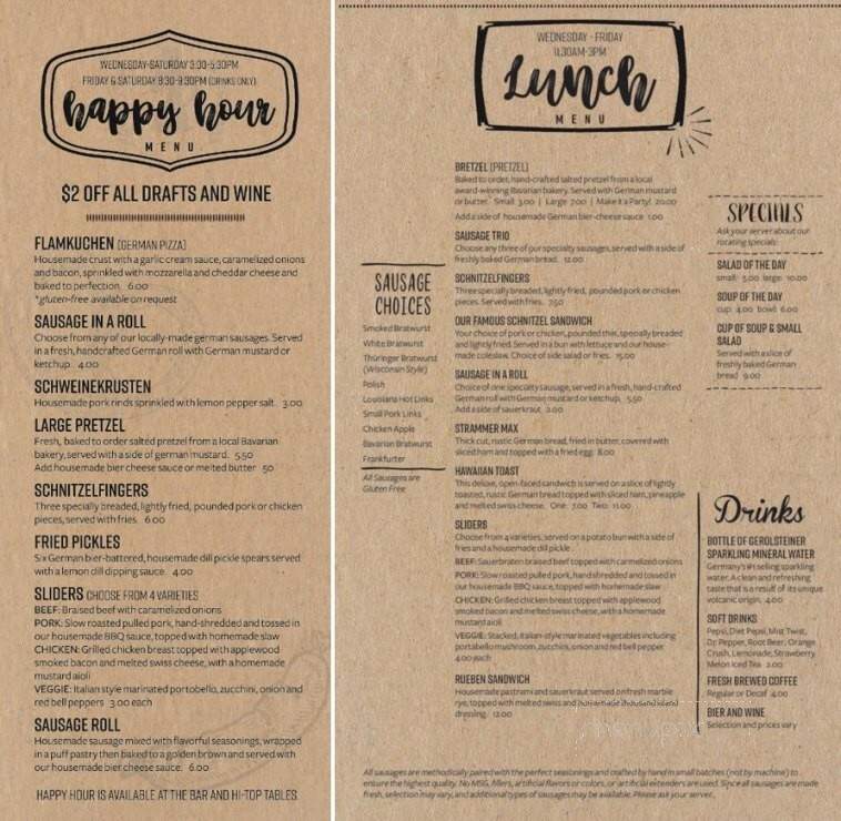 Kathrin's Biergarten - Rocklin, CA menu_pic