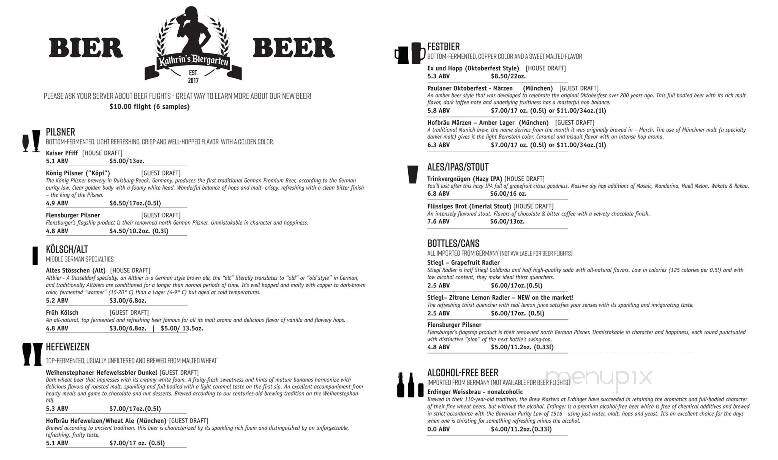 Kathrin's Biergarten - Rocklin, CA menu_pic