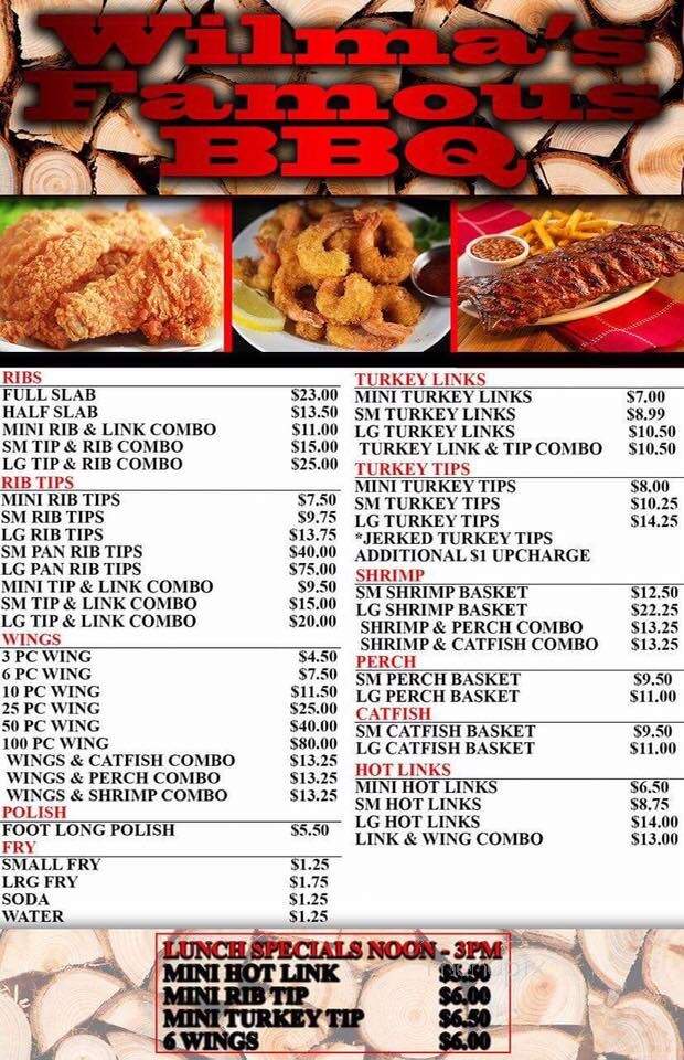 Wilma's clearance famous bbq
