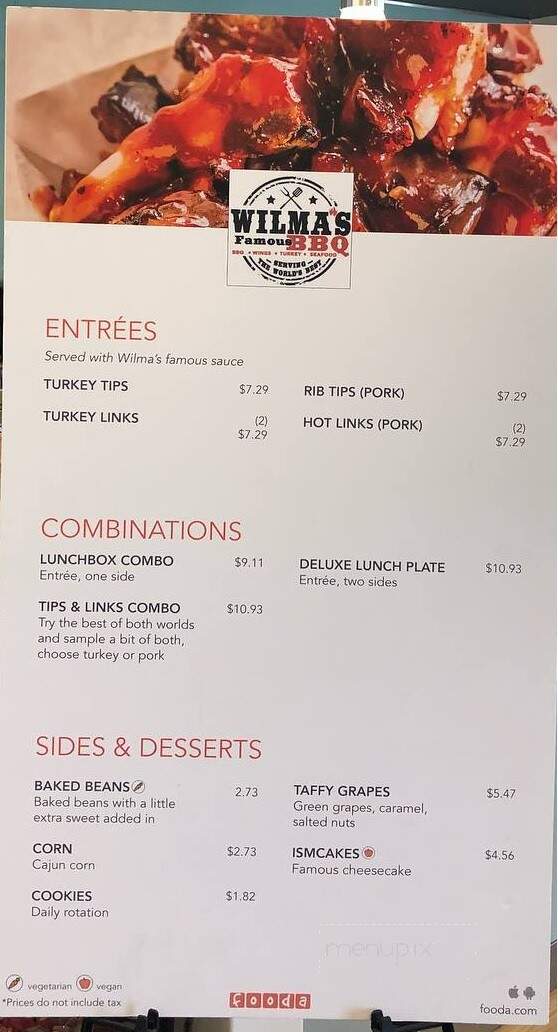 Wilma's Famous BBQ - Dolton, IL menu_pic