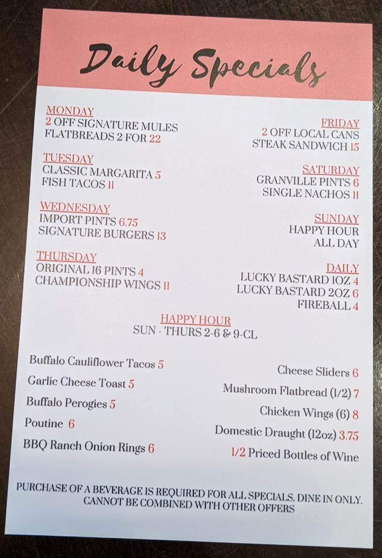 Shoeless Joe's Sports Grill - Saskatoon, SK menu_pic