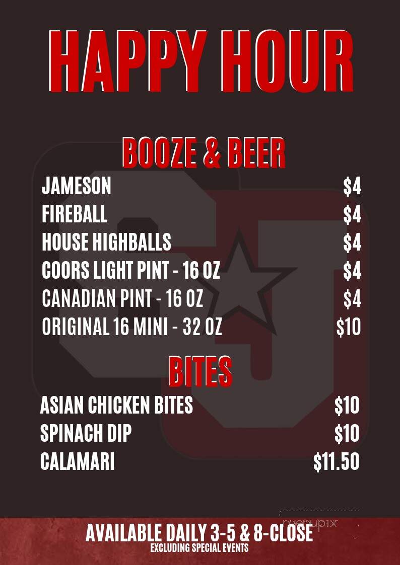Shoeless Joe's Sports Grill - Saskatoon, SK menu_pic