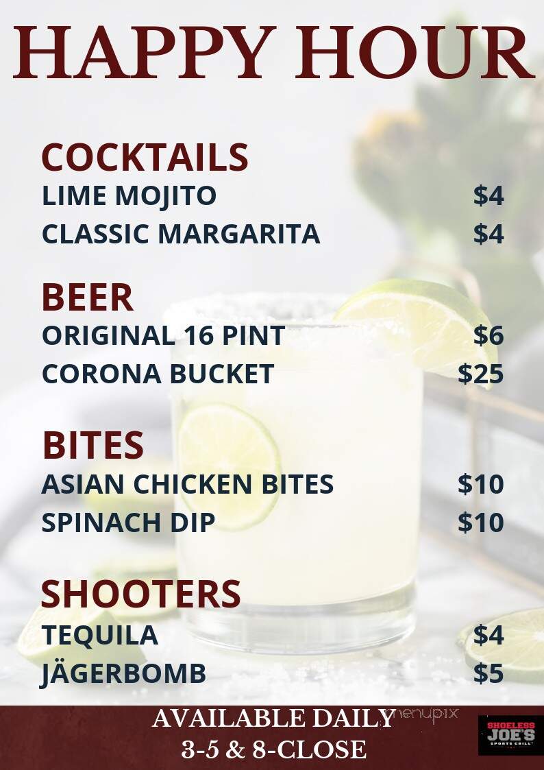 Shoeless Joe's Sports Grill - Saskatoon, SK menu_pic