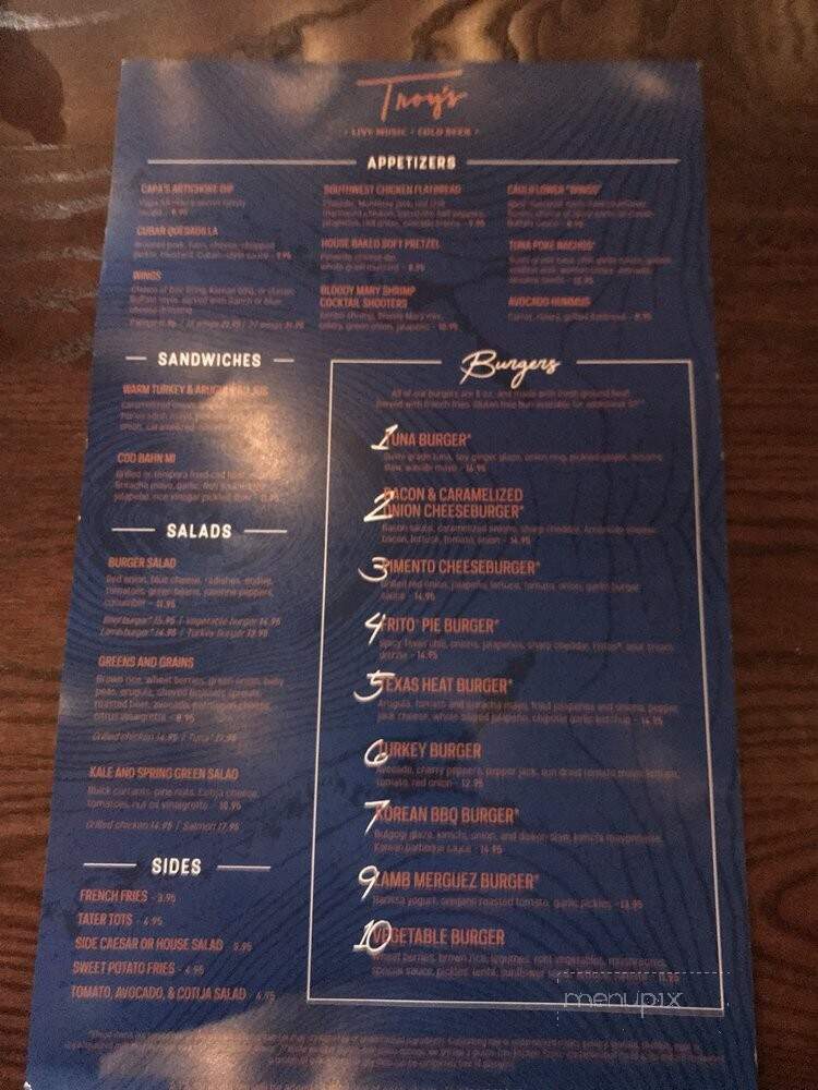 Troy's - Arlington, TX menu_pic