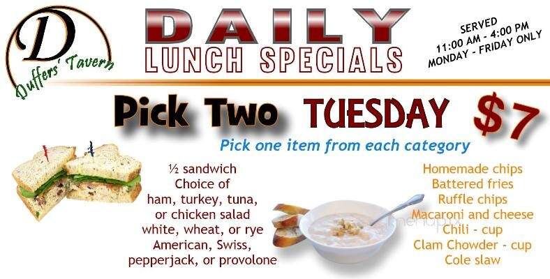 Duffers Tavern - DuBois, PA menu_pic