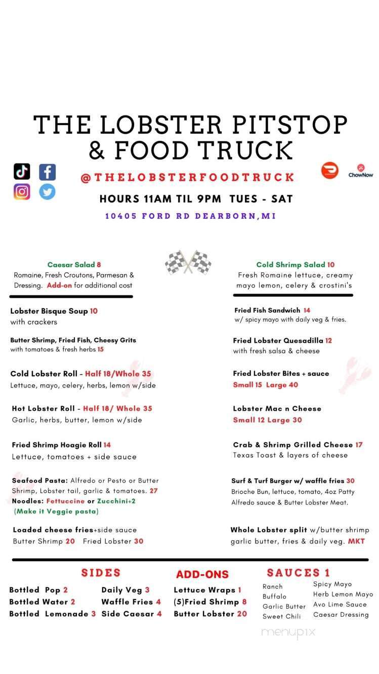 The Lobster Food Truck - Oak Park, MI menu_pic