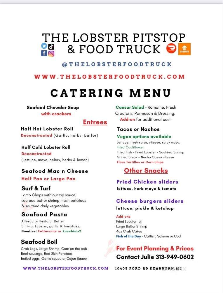The Lobster Food Truck - Oak Park, MI menu_pic