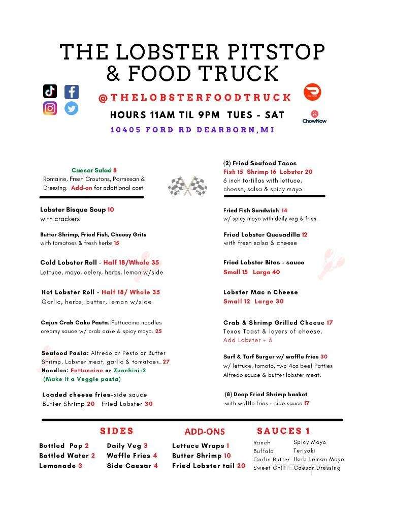 The Lobster Food Truck - Oak Park, MI menu_pic