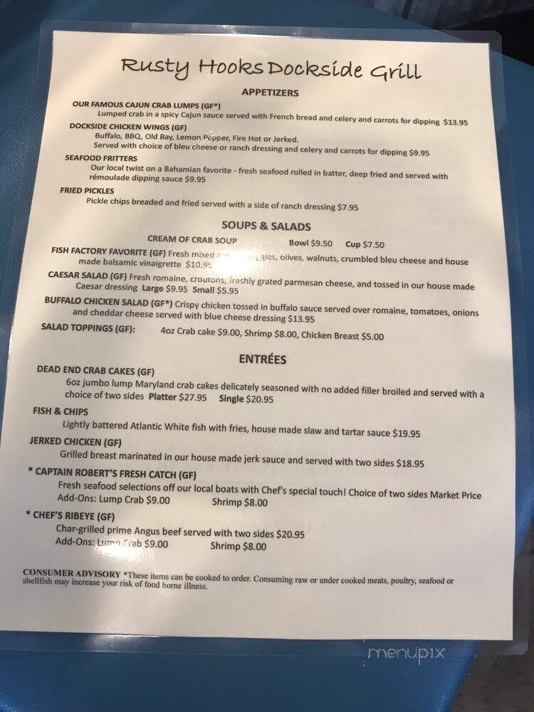Rusty Hooks Southport - Southport, NC menu_pic