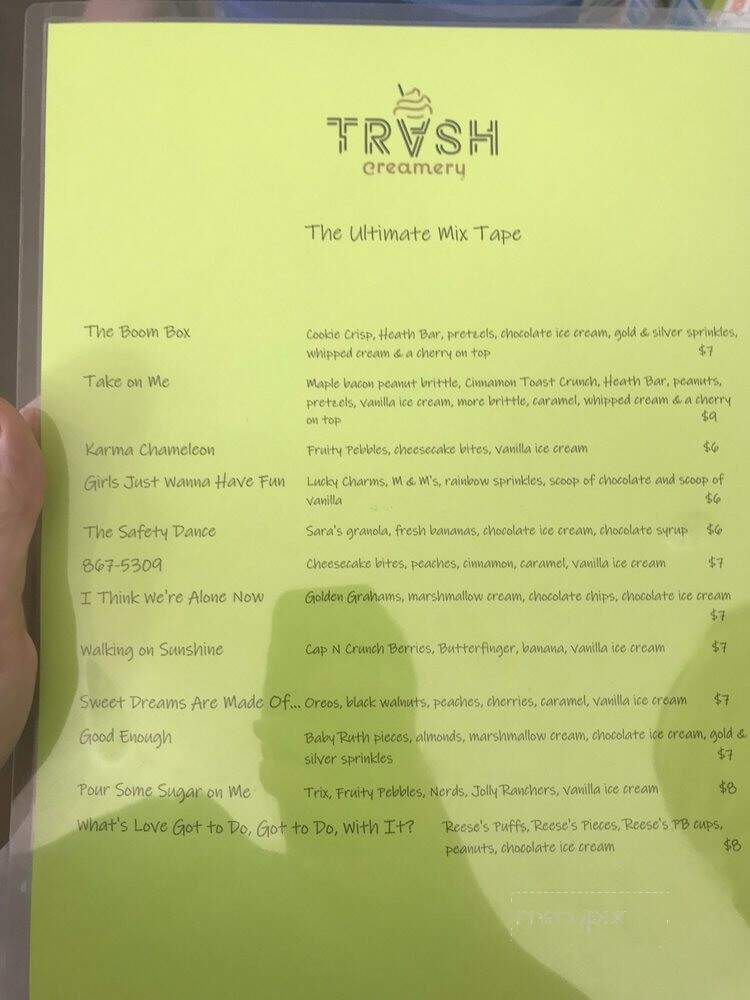 Trash Creamery - Bentonville, AR menu_pic