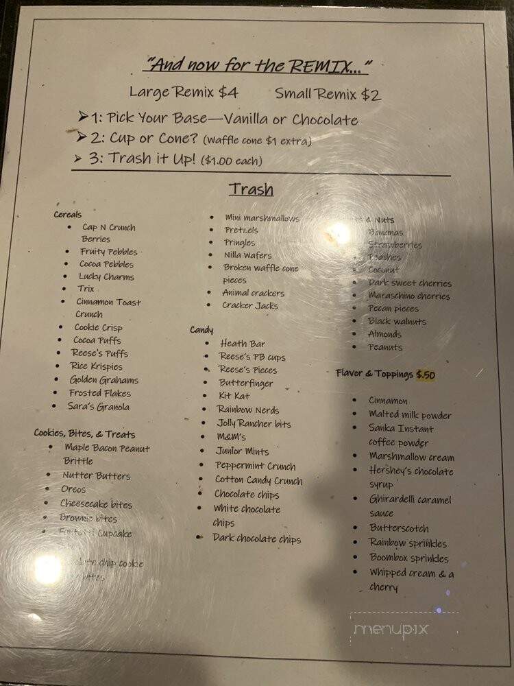 Trash Creamery - Bentonville, AR menu_pic