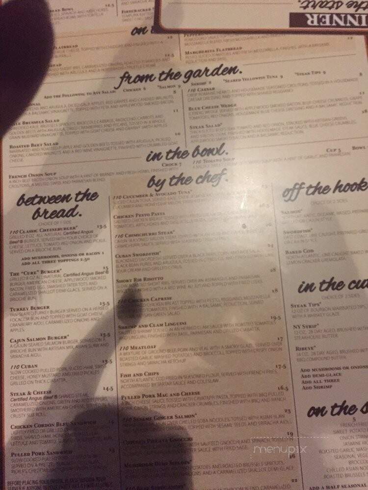 110 Grill - Wrentham, MA menu_pic
