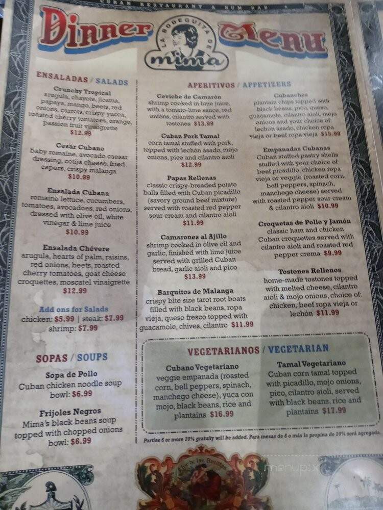 La Bodeguita de Mima - Louisville, KY menu_pic