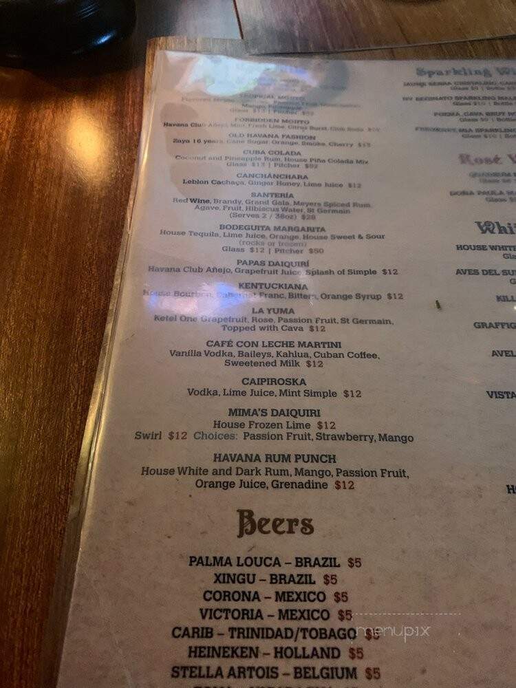 La Bodeguita de Mima - Louisville, KY menu_pic